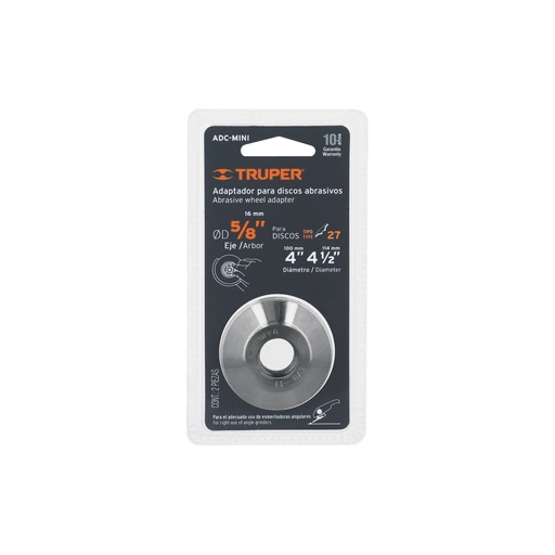  ADAPTADOR PARA DISCOS ABRASIVOS 4" y 4-1/2", TIPO 42, 5/8-11